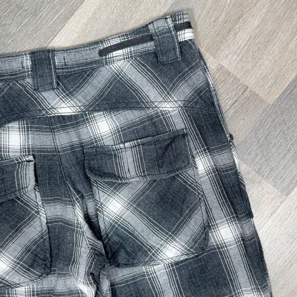 Free People City Slouch Plaid Flannel Utility Pants Grey White 4 - Picture 8 of 15